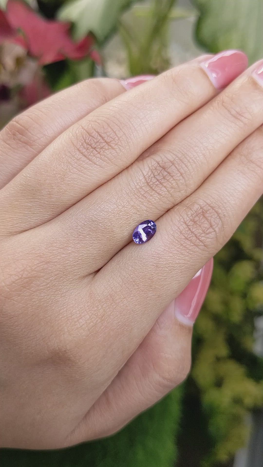 0.88 Ct. Bluish Purple Sapphire from Madagascar Size Video