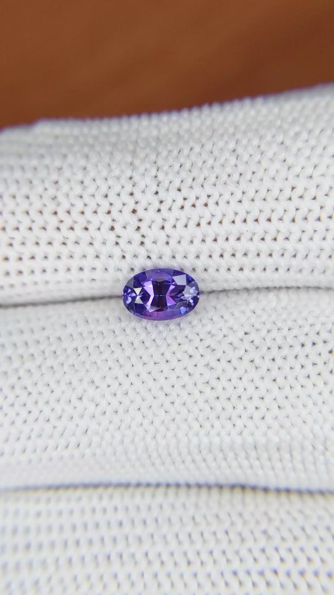 0.88 Ct. Bluish Purple Sapphire from Madagascar Size Video