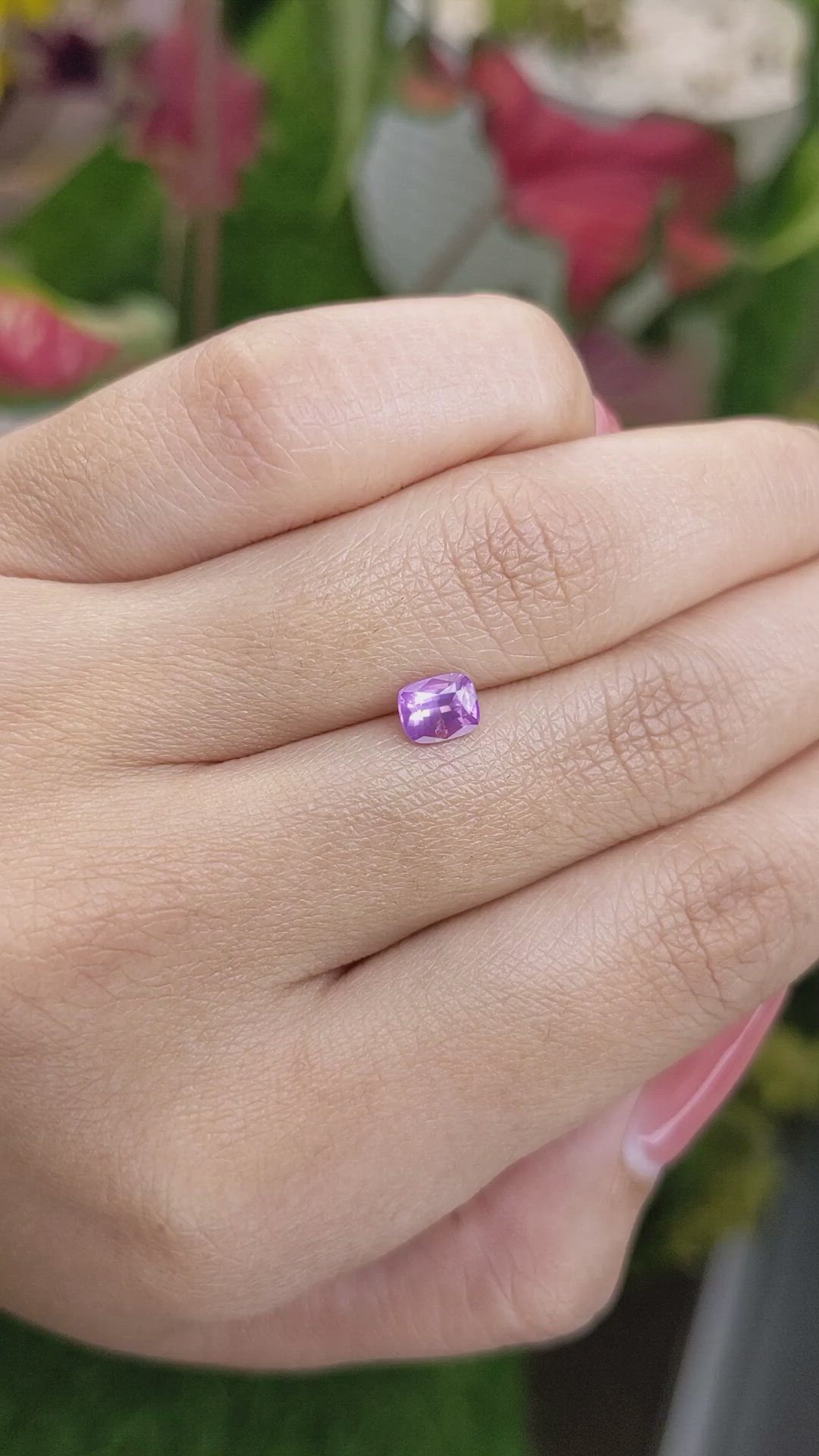 0.80 Ct. Pinkish Purple Sapphire from Madagascar Size Video