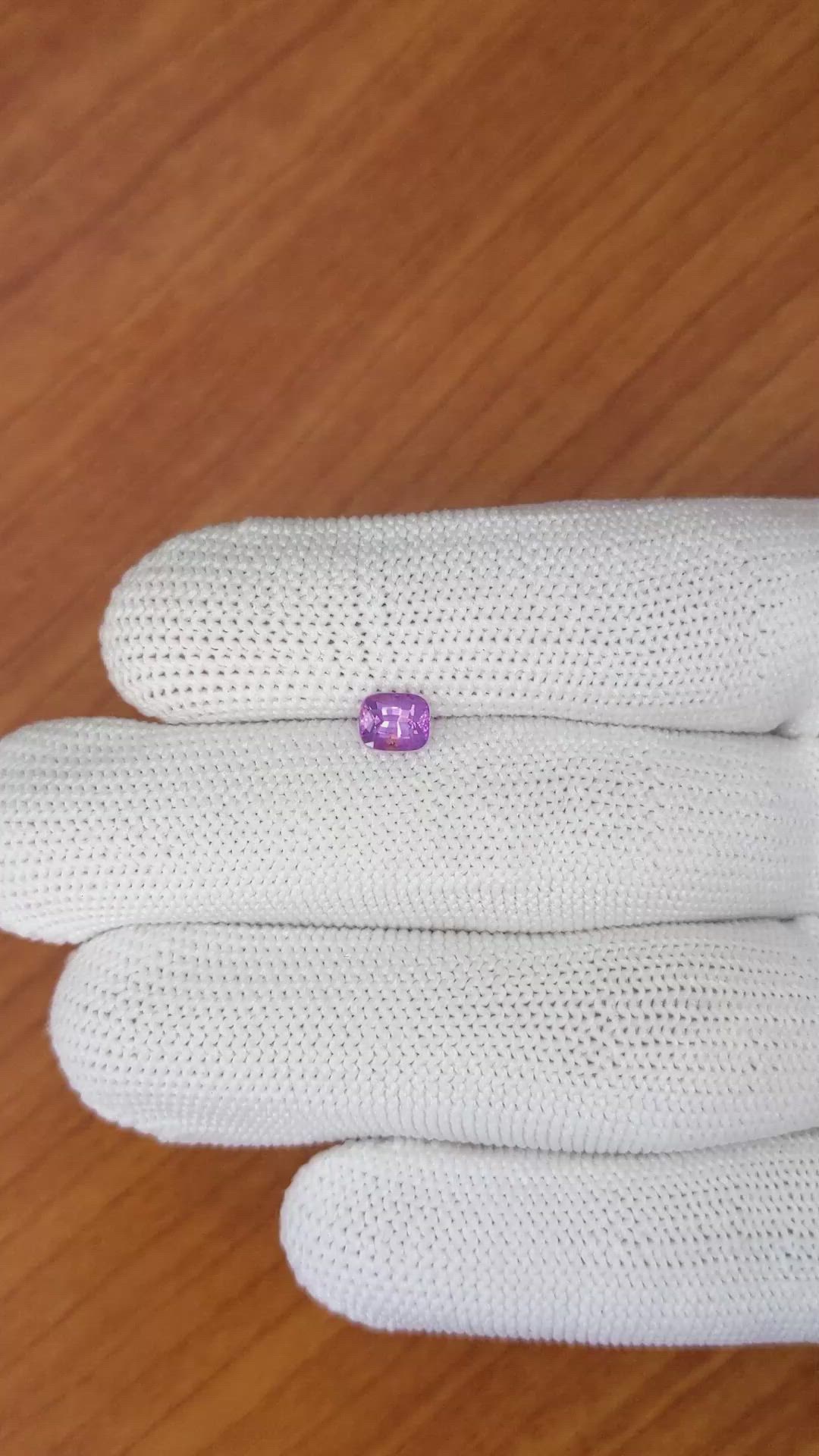 0.80 Ct. Pinkish Purple Sapphire from Madagascar Size Video