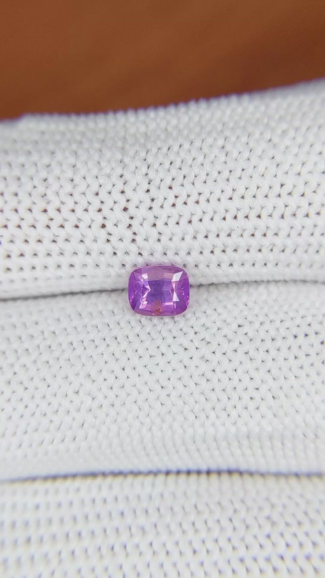0.80 Ct. Pinkish Purple Sapphire from Madagascar Size Video