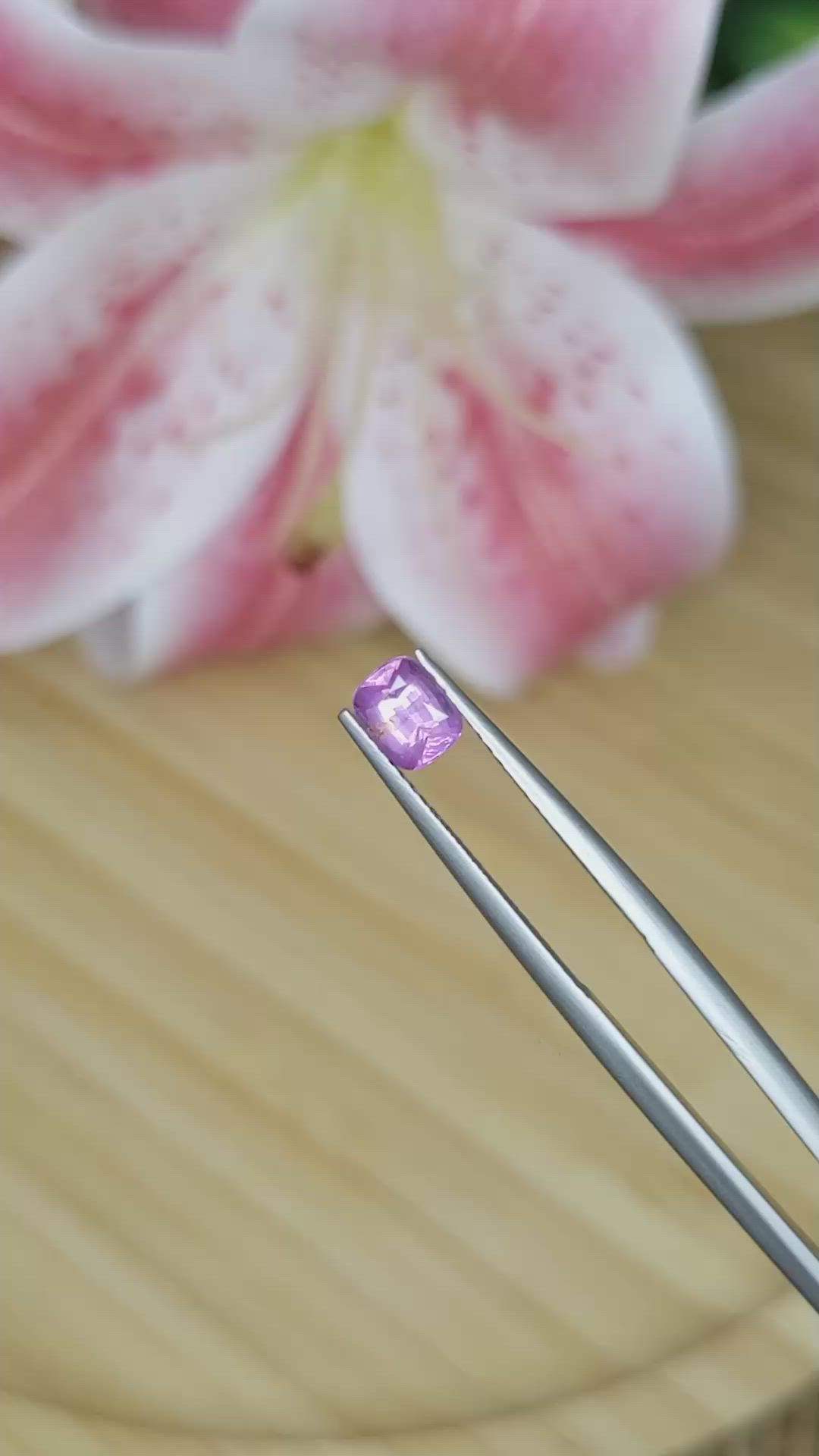 0.80 Ct. Pinkish Purple Sapphire from Madagascar Size Video