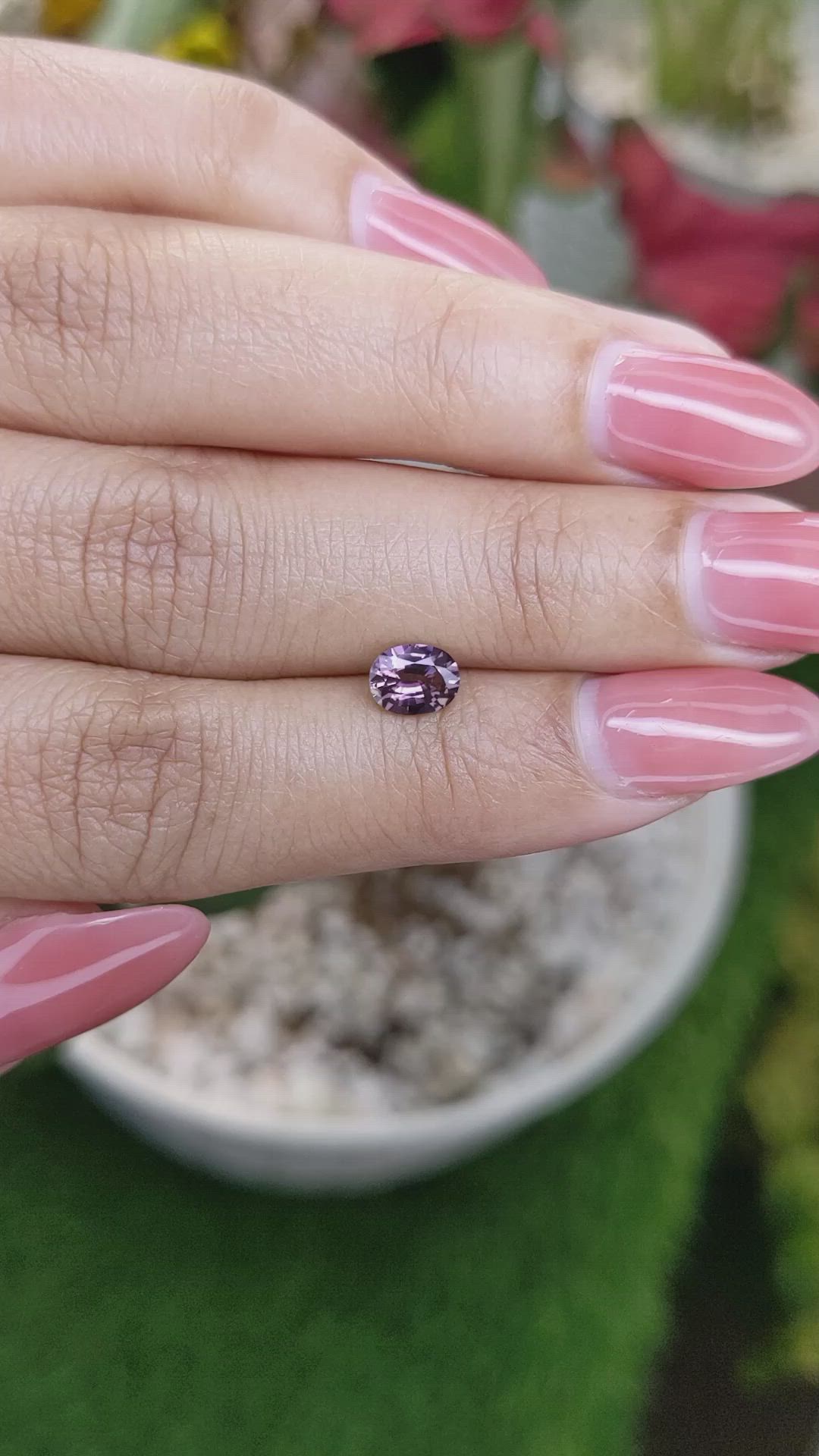 0.68 Ct. Pinkish Purple Sapphire from Madagascar Size Video