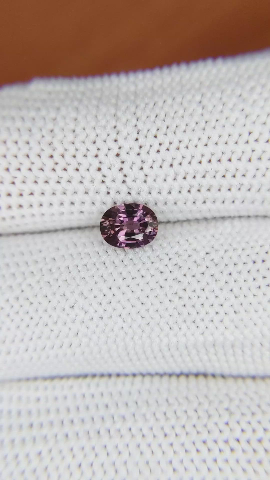 0.68 Ct. Pinkish Purple Sapphire from Madagascar Size Video