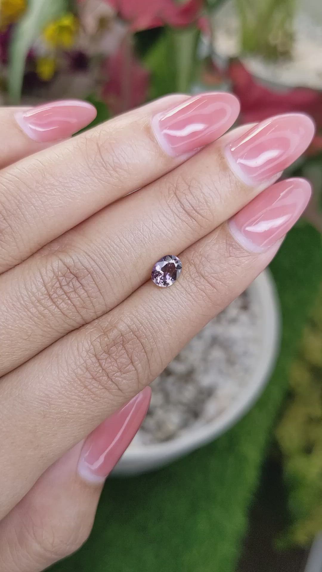 0.68 Ct. Pinkish Purple Sapphire from Madagascar Size Video