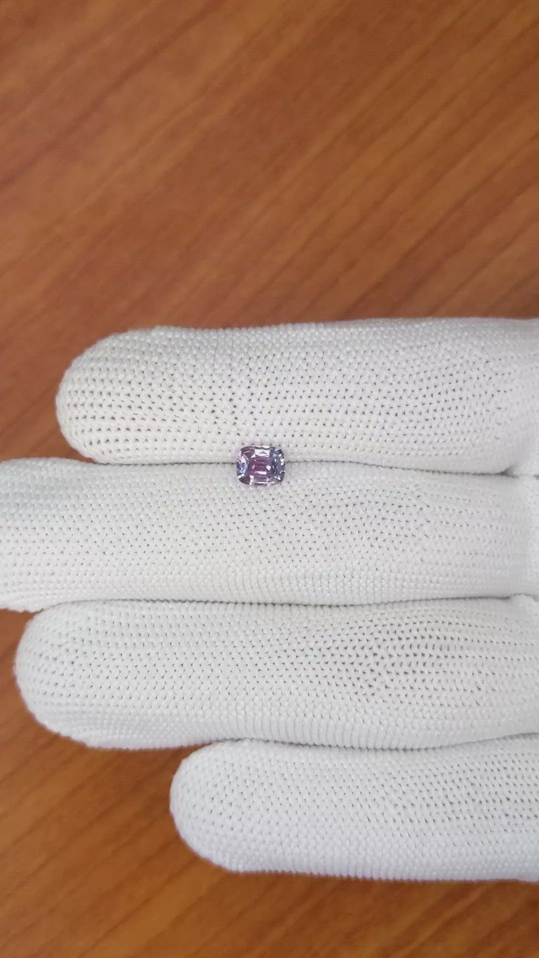 0.66 Ct. Pinkish Purple Sapphire from Madagascar Size Video