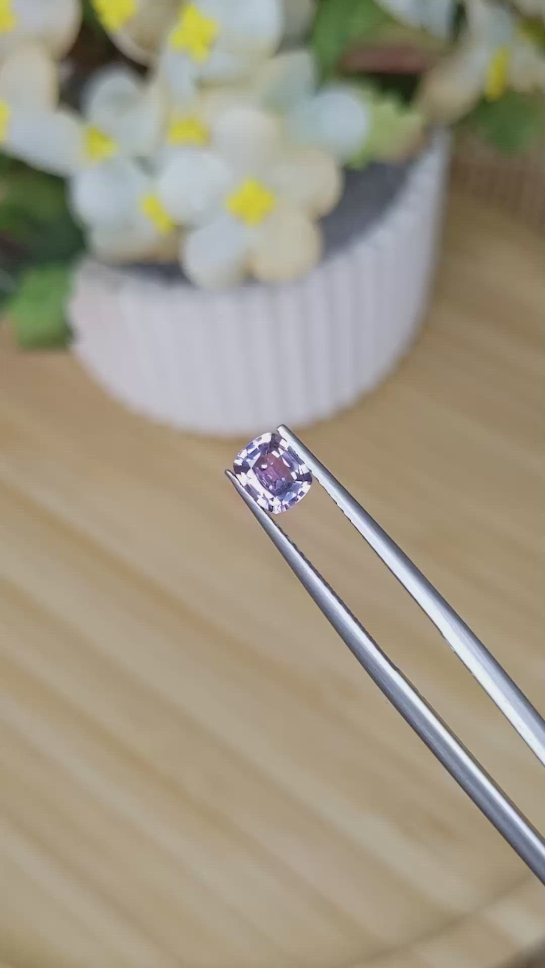0.66 Ct. Pinkish Purple Sapphire from Madagascar Size Video