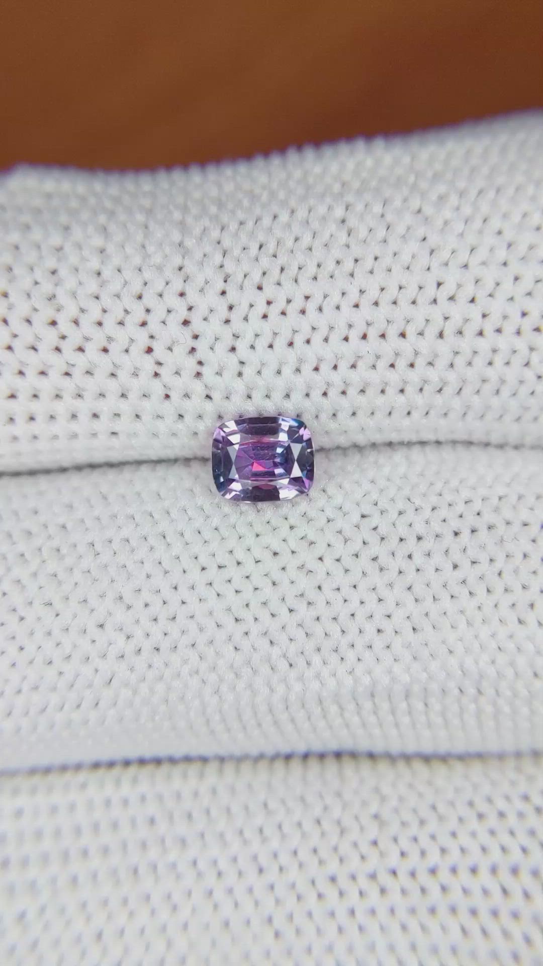 0.66 Ct. Pinkish Purple Sapphire from Madagascar Size Video