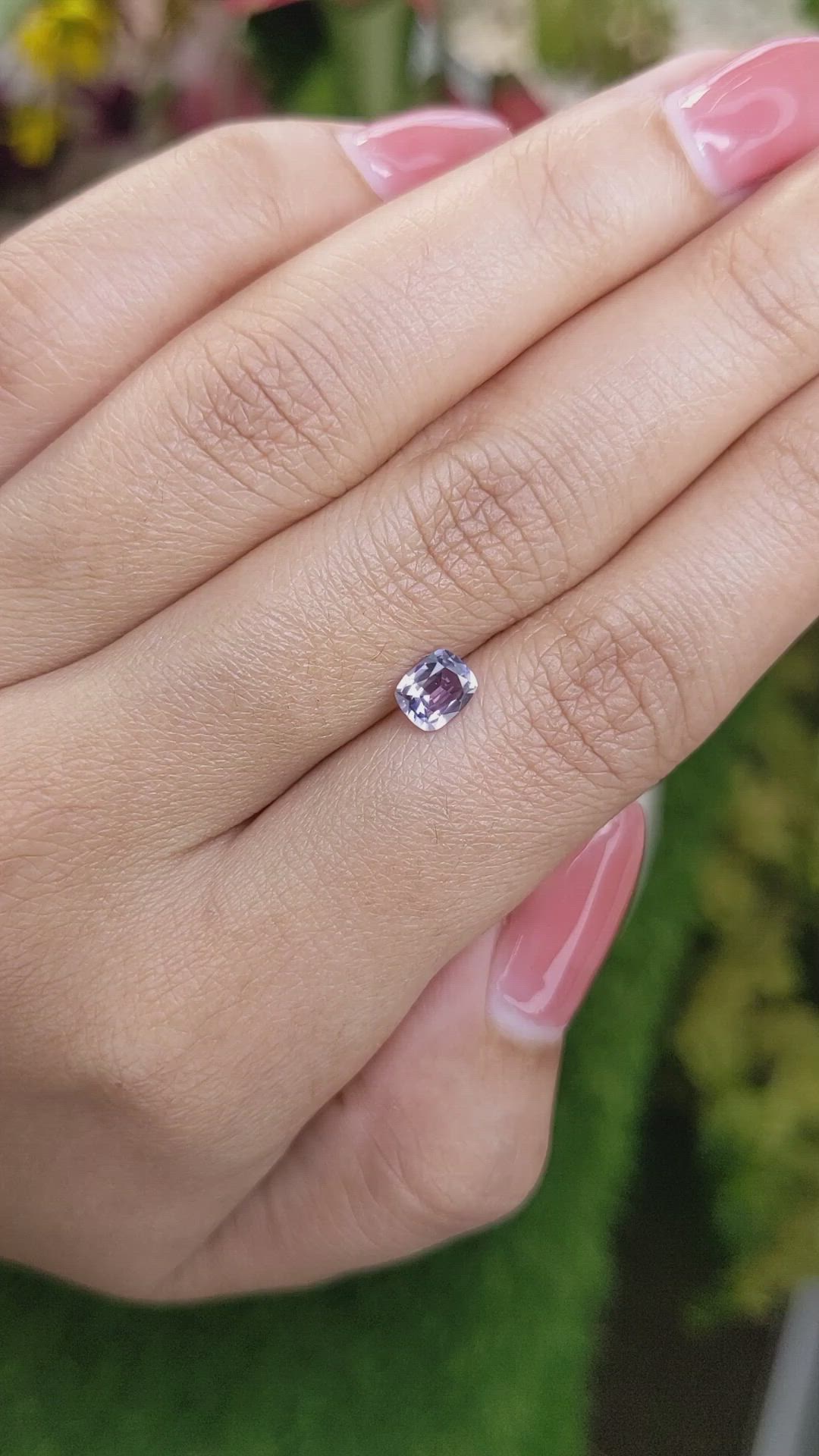 0.66 Ct. Pinkish Purple Sapphire from Madagascar Size Video