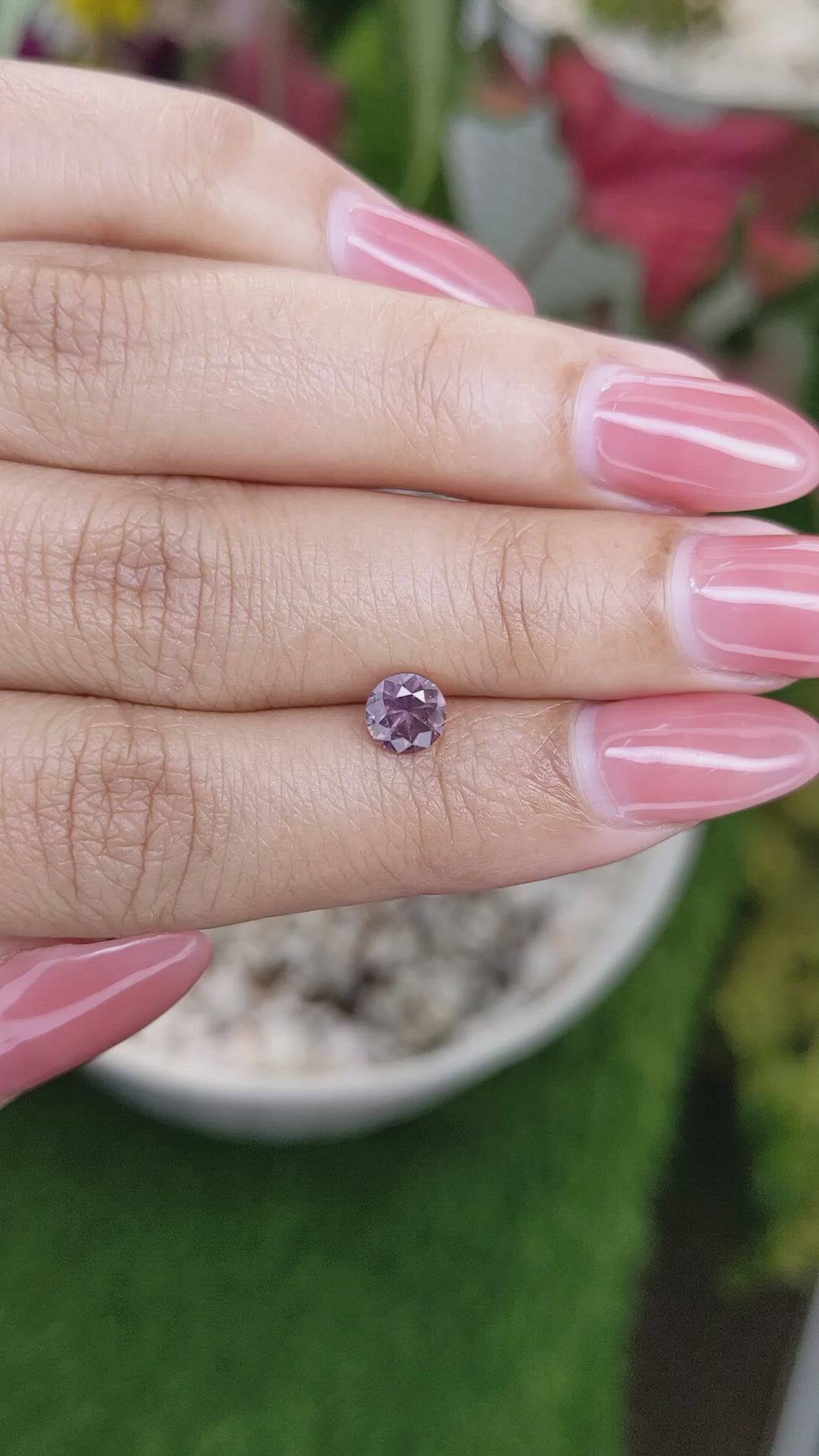 0.83 Ct. Pinkish Purple Sapphire from Madagascar Size Video