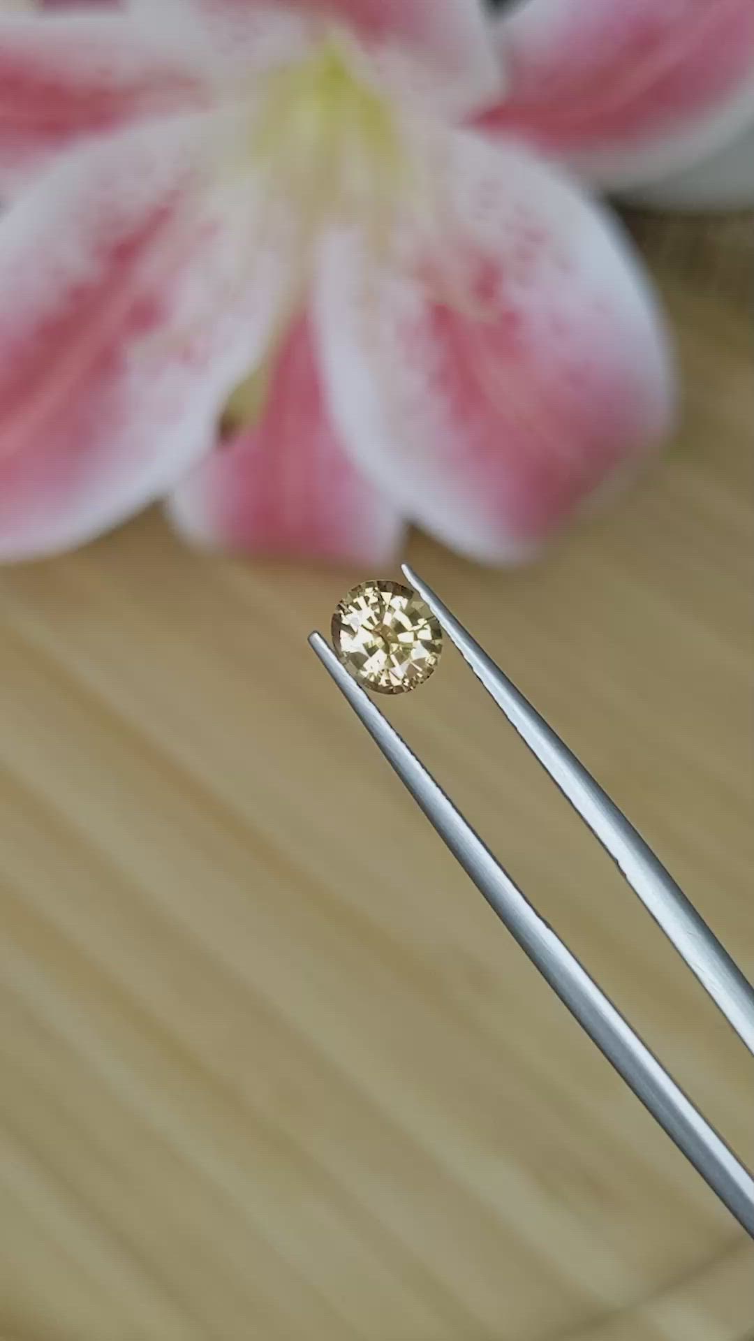0.89 Ct. Yellowish Brown Sapphire from Madagascar Size Video