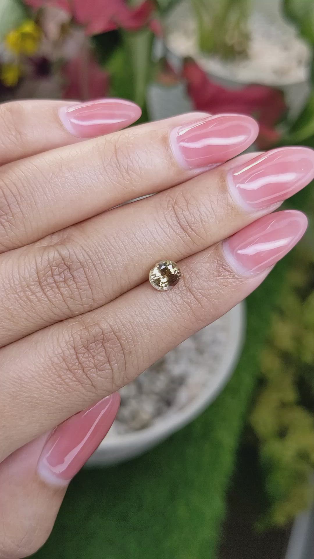 0.89 Ct. Yellowish Brown Sapphire from Madagascar Size Video