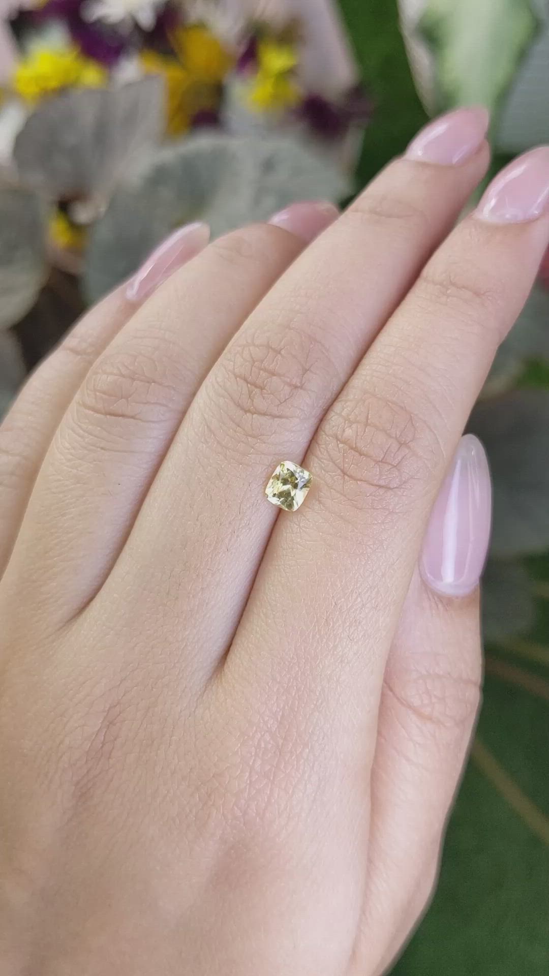 0.77 Ct. Yellow Sapphire from Madagascar Size Video