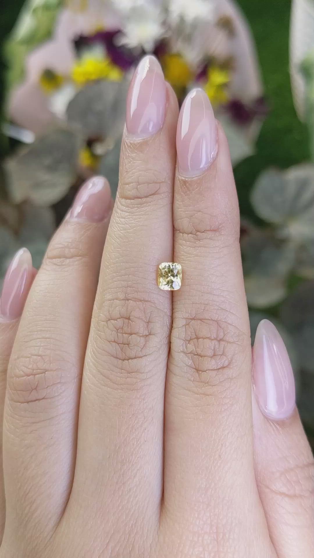 0.77 Ct. Yellow Sapphire from Madagascar Size Video