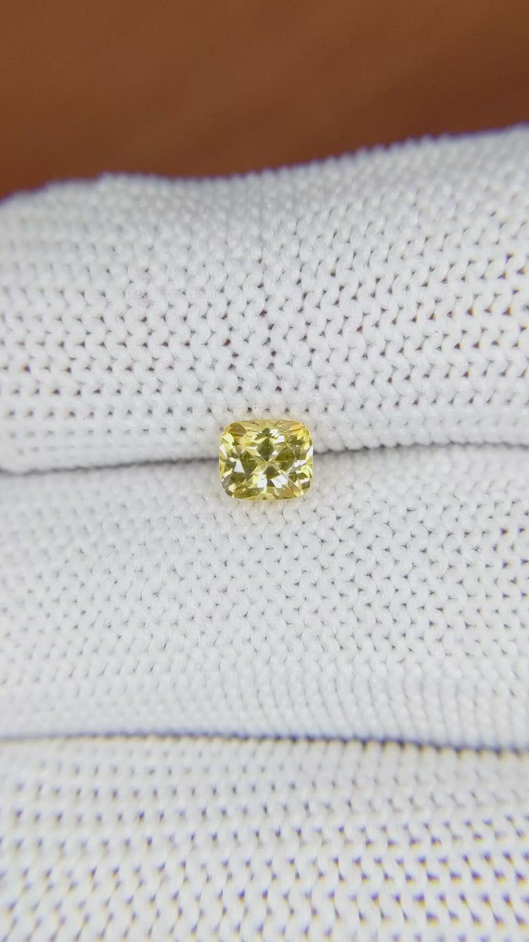 0.77 Ct. Yellow Sapphire from Madagascar Size Video
