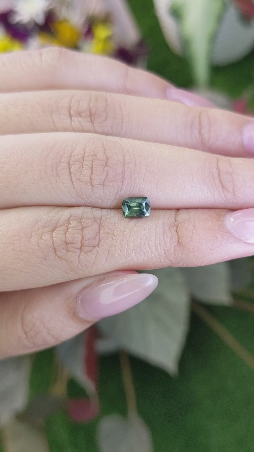 0.90 Ct. Green Sapphire from Madagascar Size Video