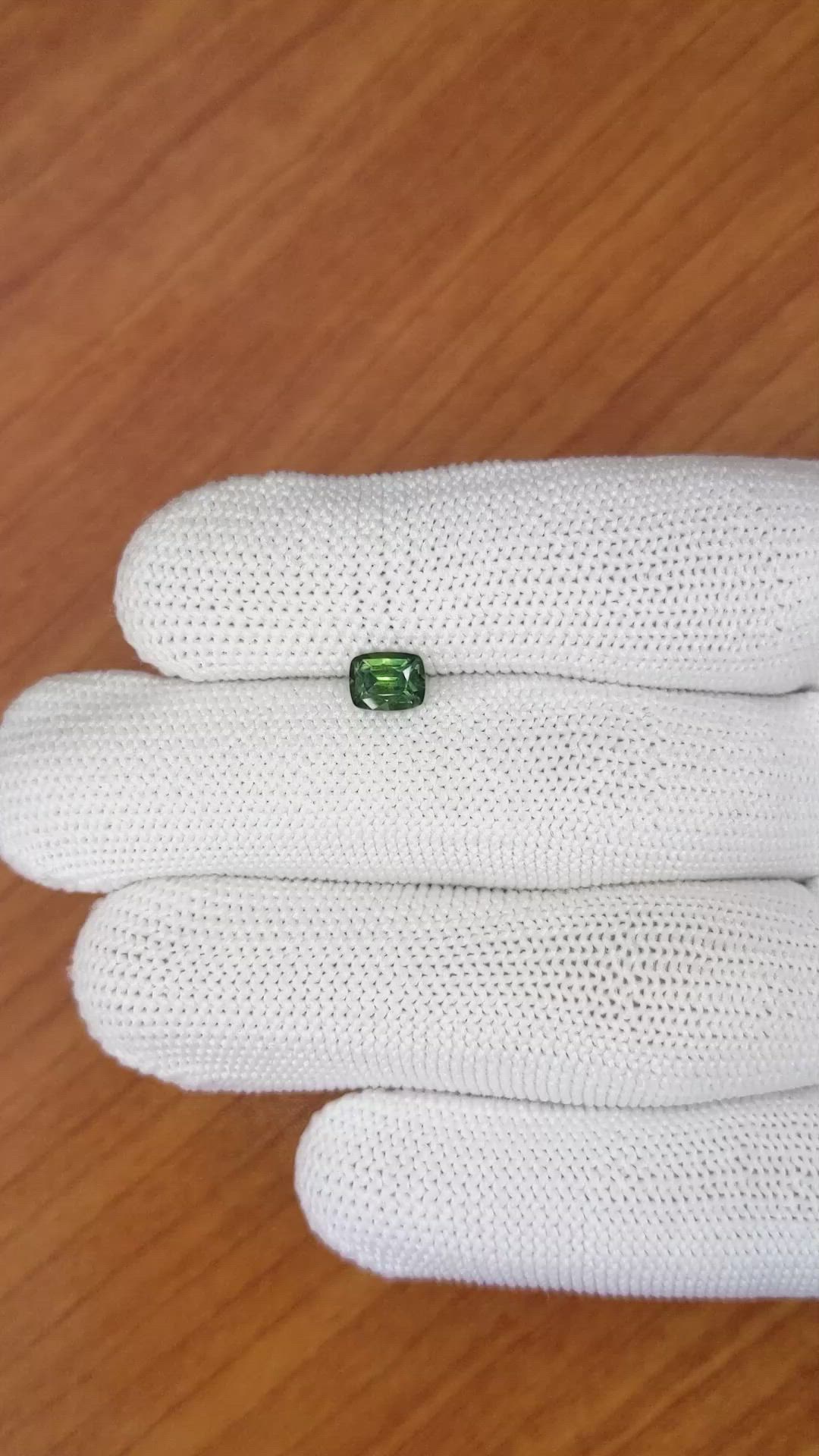 0.90 Ct. Green Sapphire from Madagascar Size Video