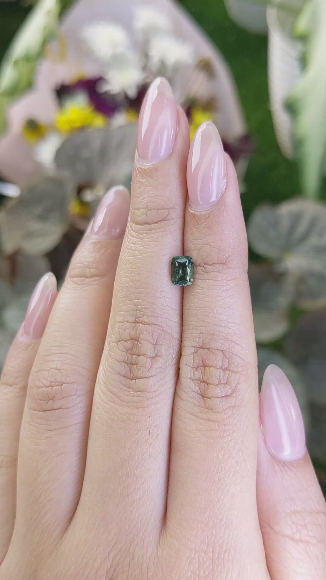 0.90 Ct. Green Sapphire from Madagascar Size Video