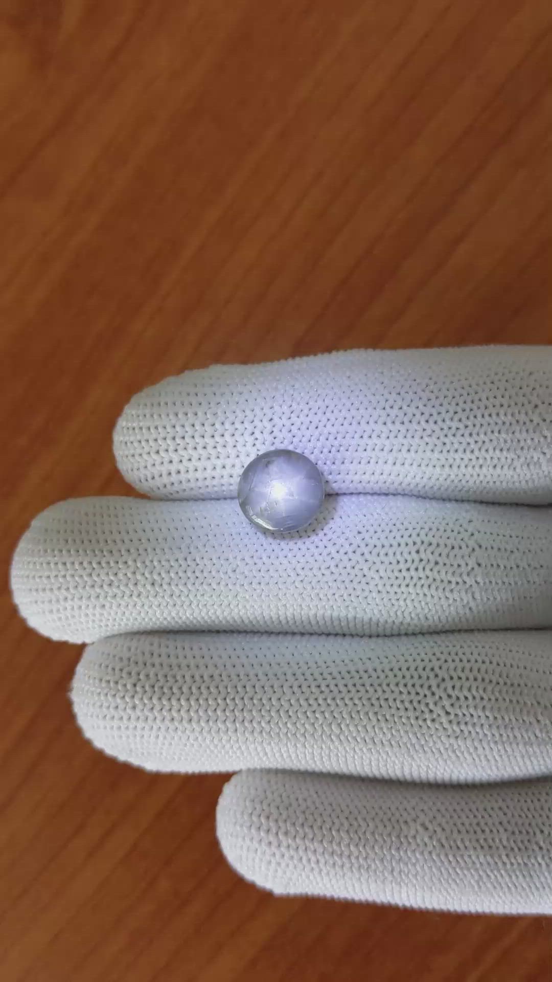 5.86 Ct. Bluish Grey Star Sapphire from Ceylon (Sri Lanka) Size Video