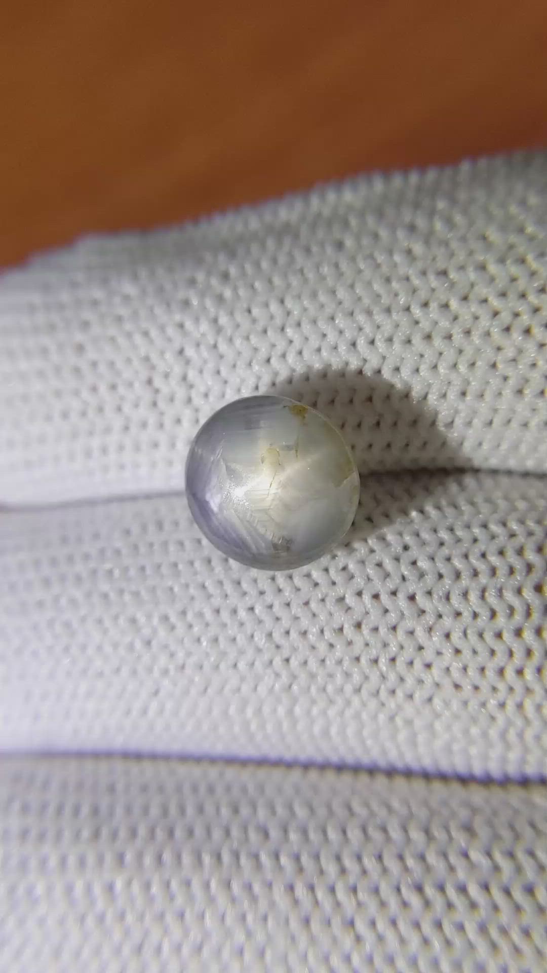 5.86 Ct. Bluish Grey Star Sapphire from Ceylon (Sri Lanka) Size Video