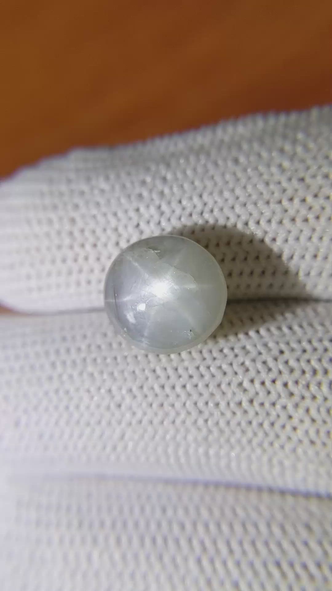 9.29 Ct. Bluish Grey Star Sapphire from Ceylon (Sri Lanka) Size Video