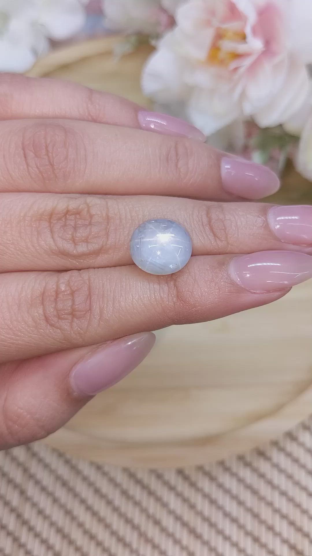9.29 Ct. Bluish Grey Star Sapphire from Ceylon (Sri Lanka) Size Video