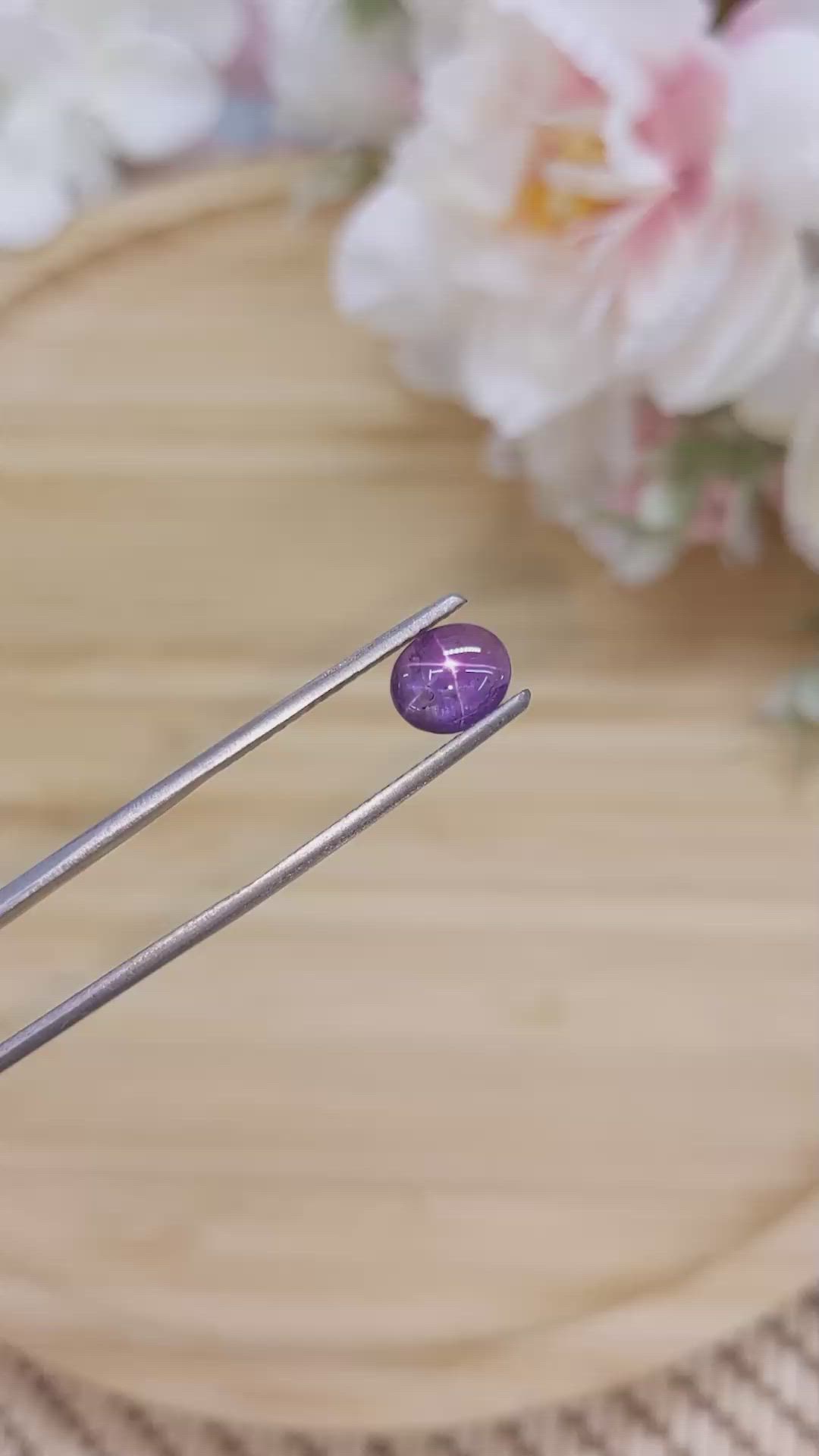 1.72 Ct. Purple Star Sapphire from Ceylon (Sri Lanka) Size Video