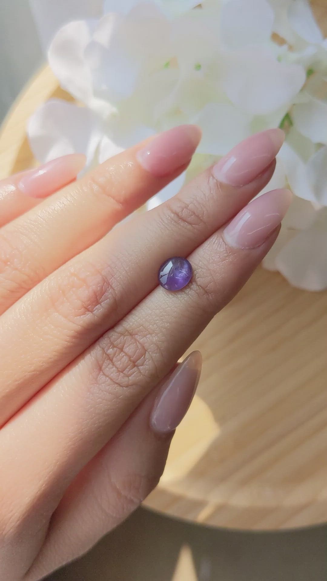 1.72 Ct. Purple Star Sapphire from Ceylon (Sri Lanka) Size Video