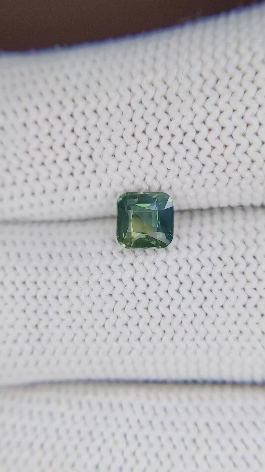 1.08 Ct. Bluish Green Sapphire from Madagascar Size Video
