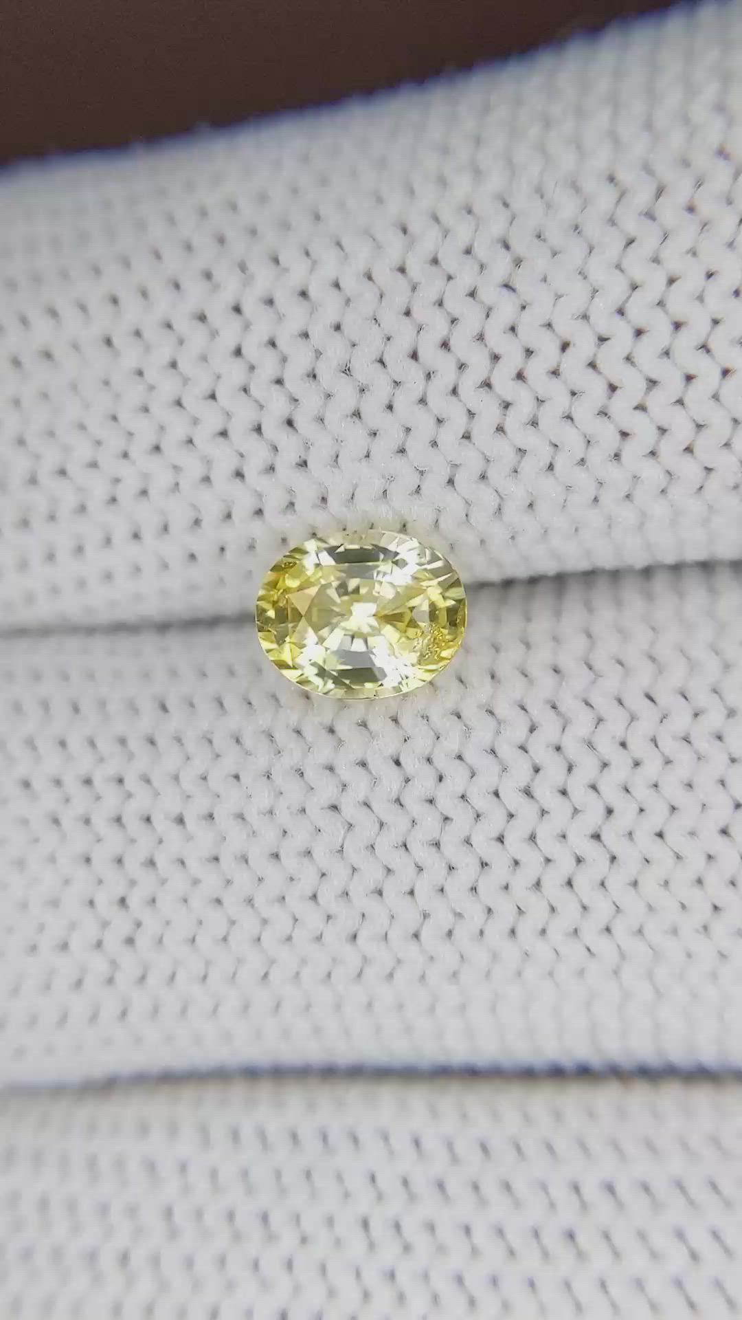 1.55 Ct. Yellow Sapphire from Ceylon (Sri Lanka) Size Video