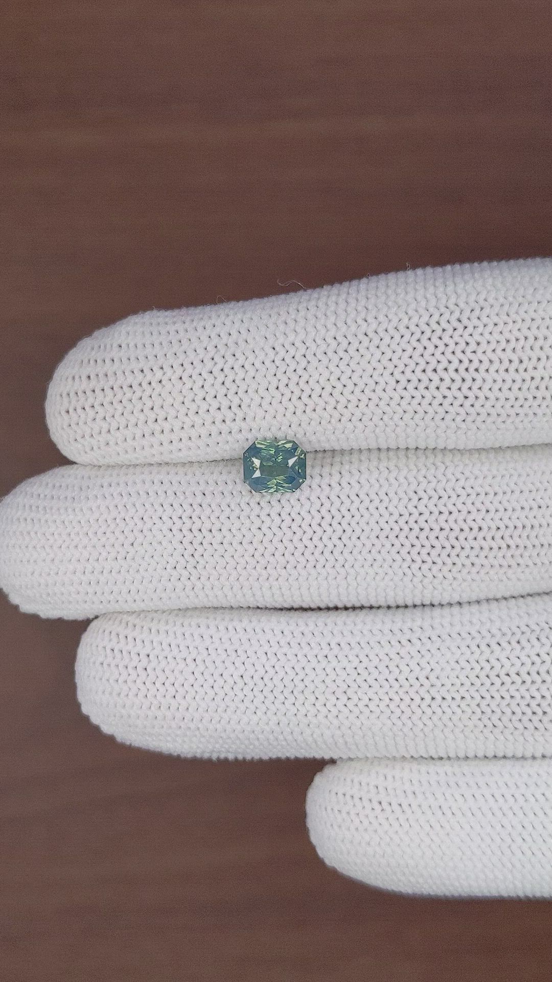 1.60 Ct. Bluish Green Sapphire from Madagascar Size Video