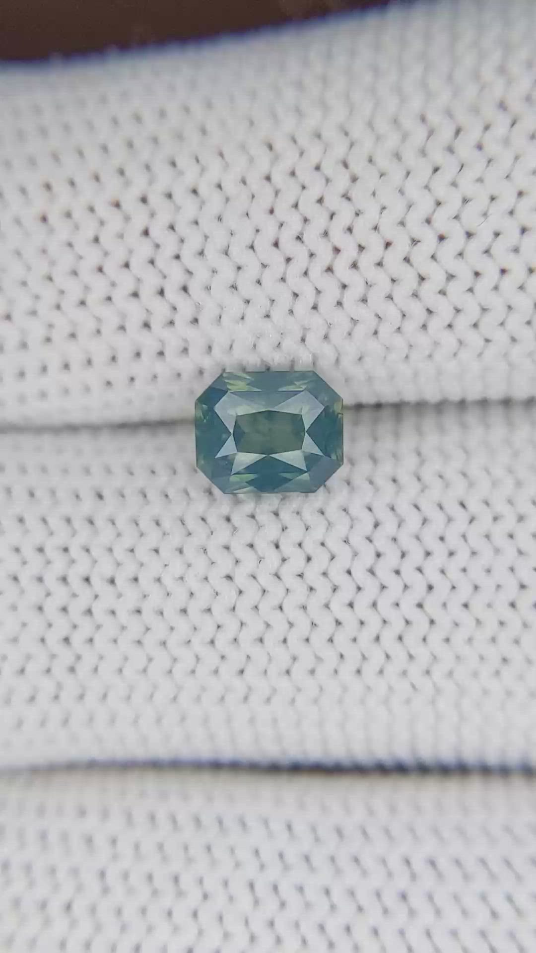 1.60 Ct. Bluish Green Sapphire from Madagascar Size Video