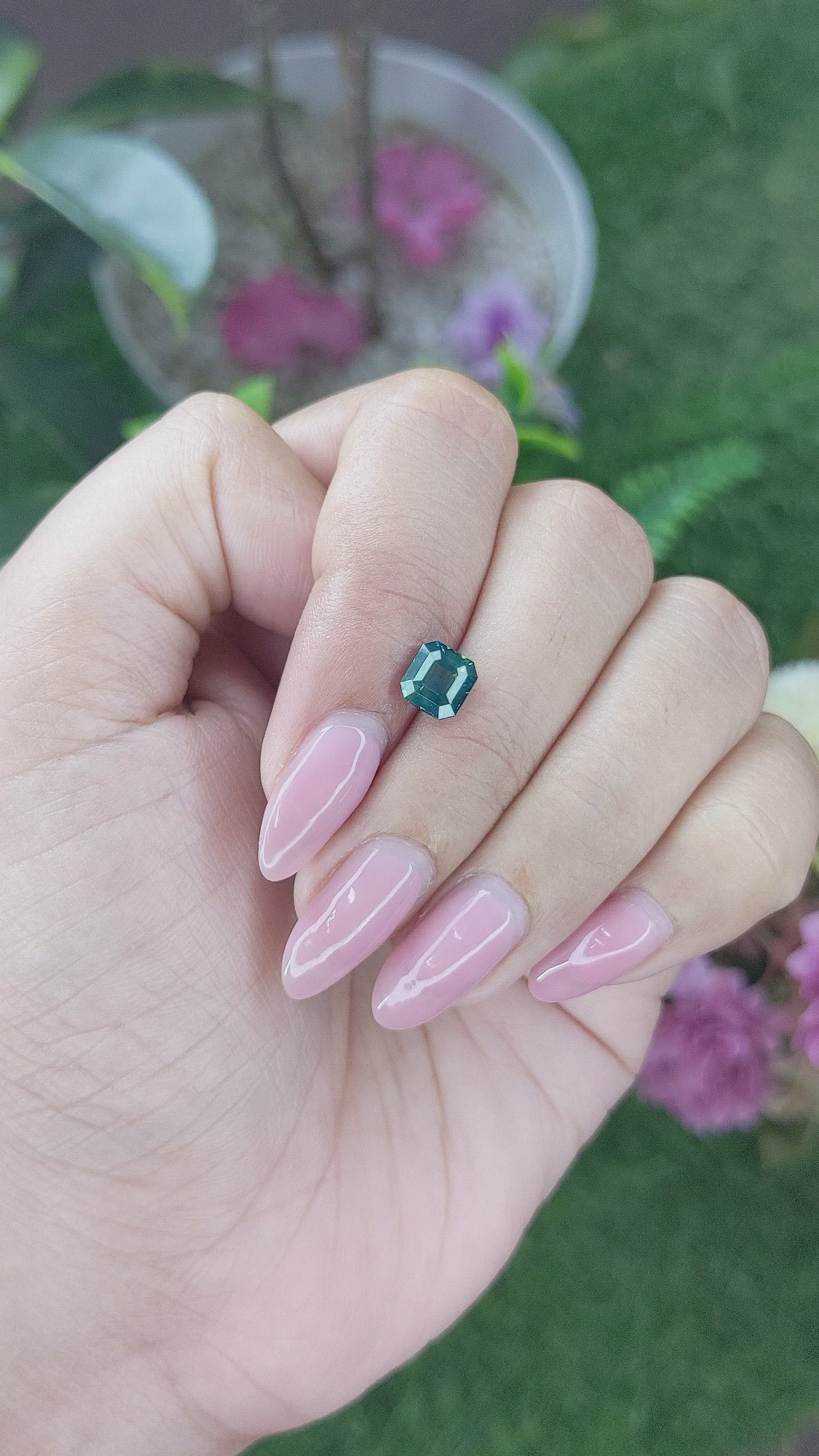 1.50 Ct. Greenish Blue Sapphire from Madagascar Size Video