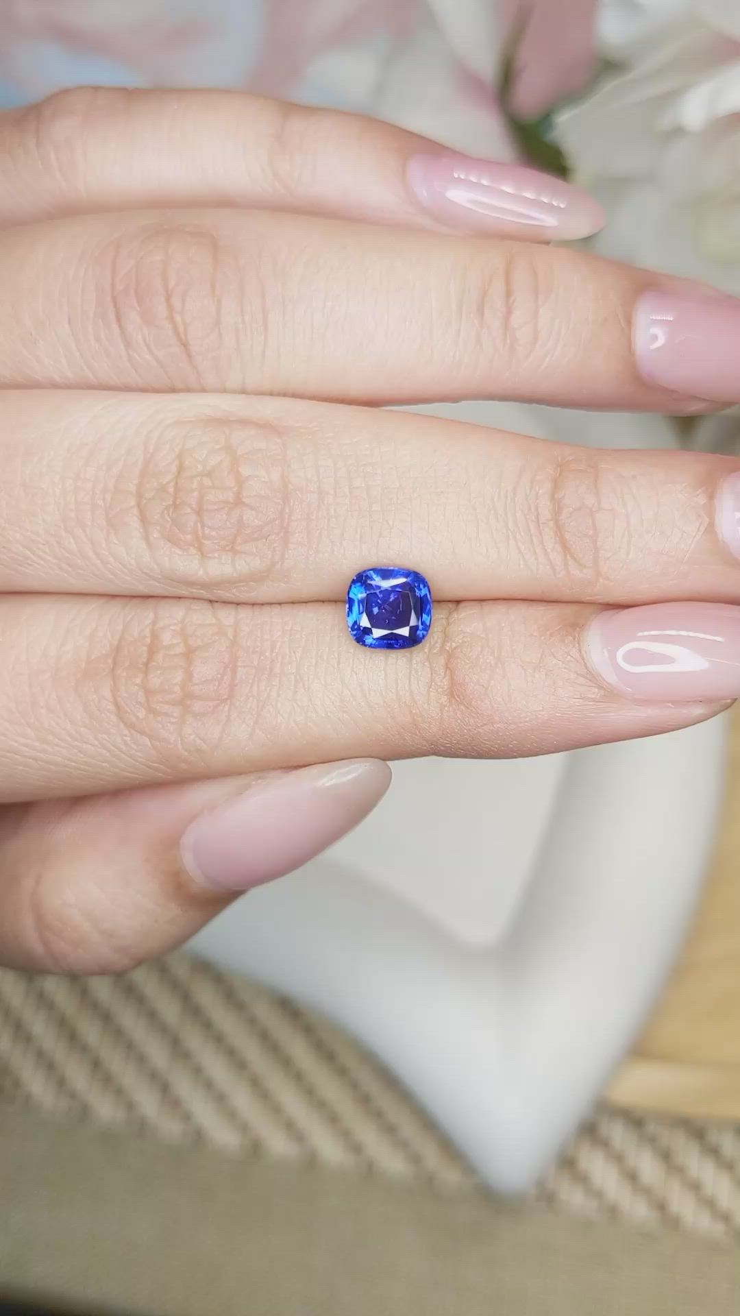 1.59 Ct. Blue Sapphire from Ceylon (Sri Lanka) Size Video