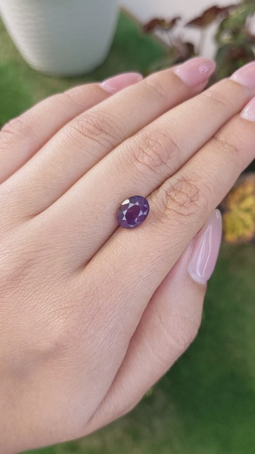 3.29 Ct. Purple Sapphire from Madagascar Size Video
