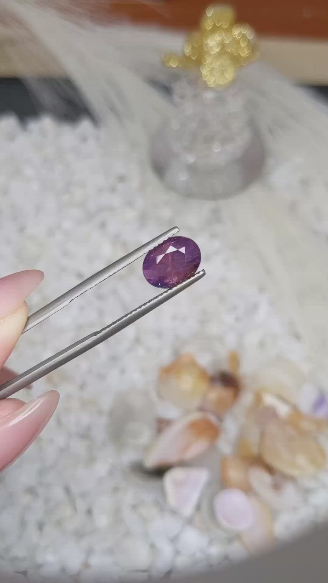 3.29 Ct. Purple Sapphire from Madagascar Size Video