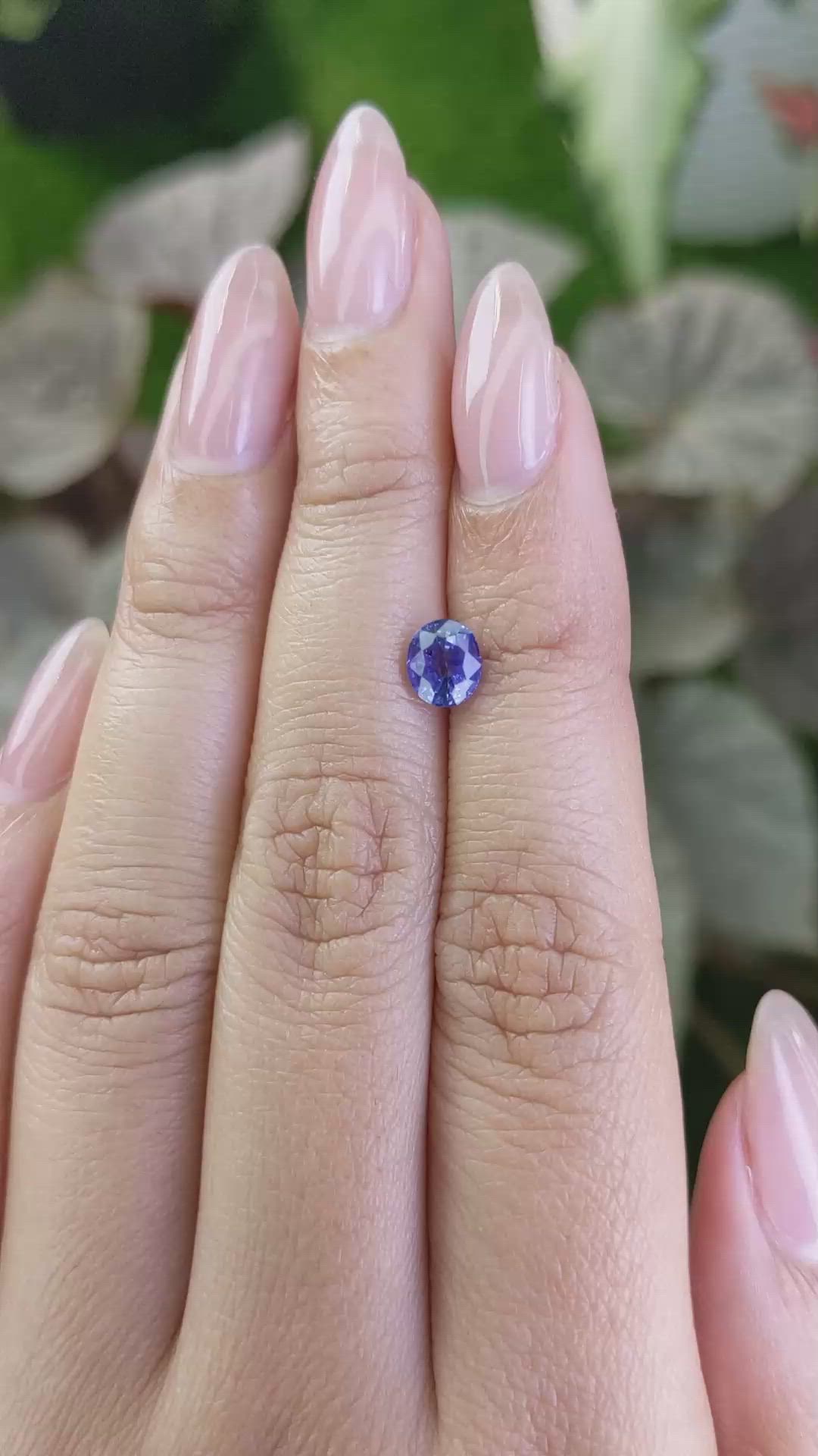 1.04 Ct. Violet Sapphire from Ceylon (Sri Lanka) Size Video