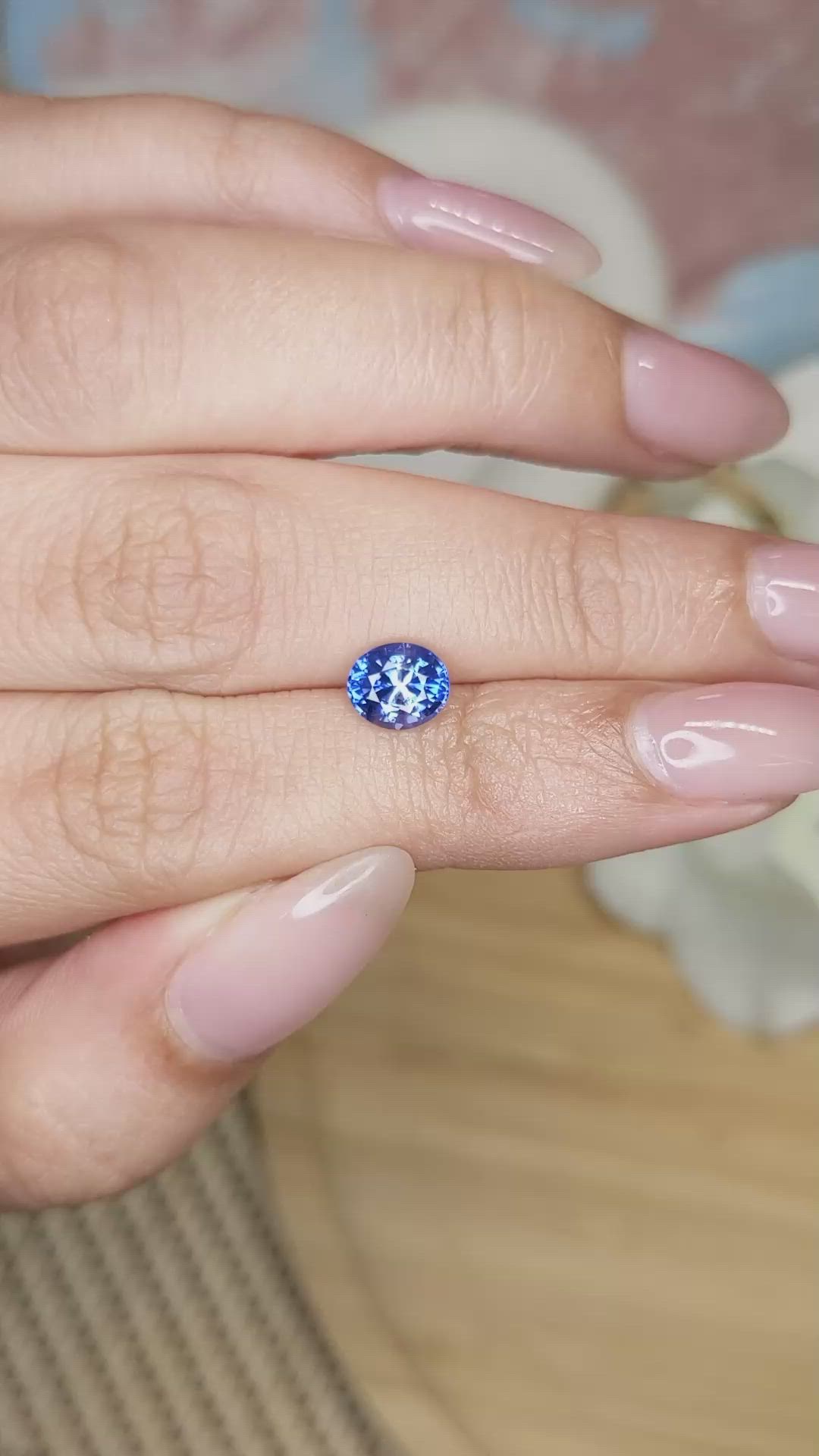 1.09 Ct. Blue Sapphire from Ceylon (Sri Lanka) Size Video