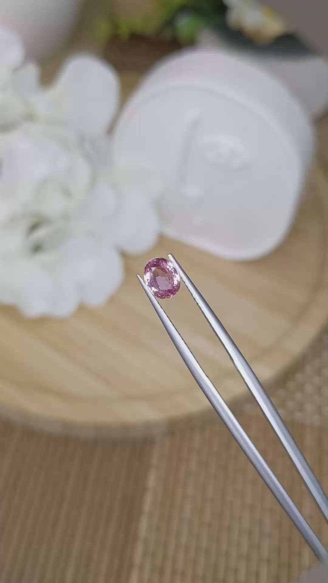 0.94 Ct. Pink Sapphire from Ceylon (Sri Lanka) Size Video