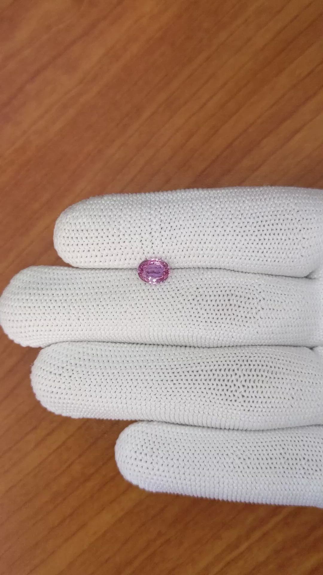 0.94 Ct. Pink Sapphire from Ceylon (Sri Lanka) Size Video