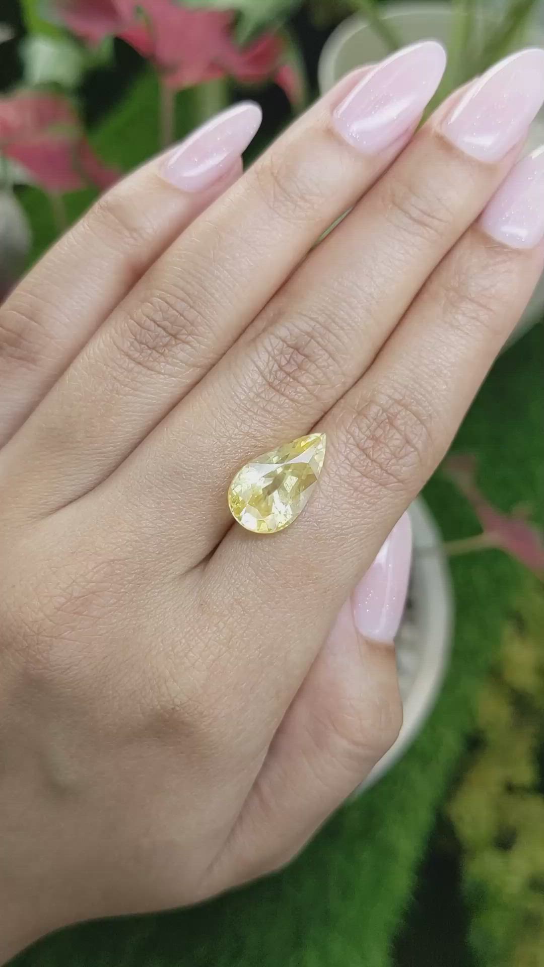 9.03 Ct. Yellow Sapphire from Ceylon (Sri Lanka) Size Video
