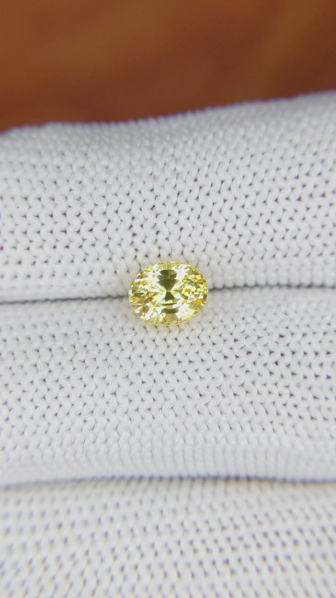 1.58 Ct. Yellow Sapphire from Ceylon (Sri Lanka) Size Video