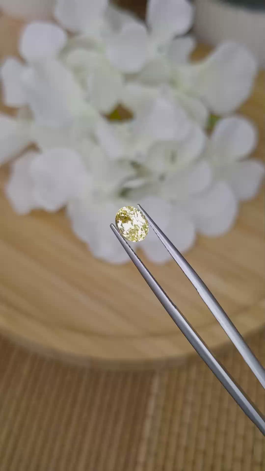 1.58 Ct. Yellow Sapphire from Ceylon (Sri Lanka) Size Video