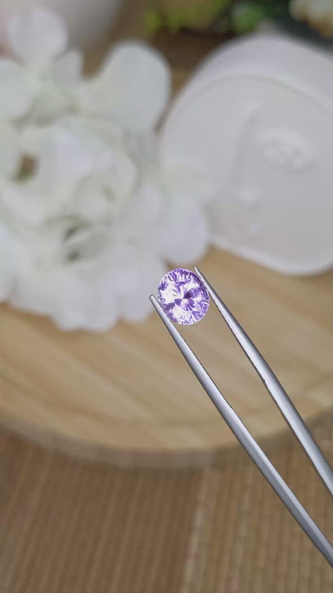 2.23 Ct. Purple Sapphire from Ceylon (Sri Lanka) Size Video