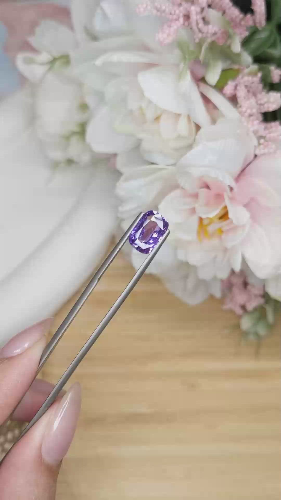 2.98 Ct. Purple Sapphire from Ceylon (Sri Lanka) Size Video
