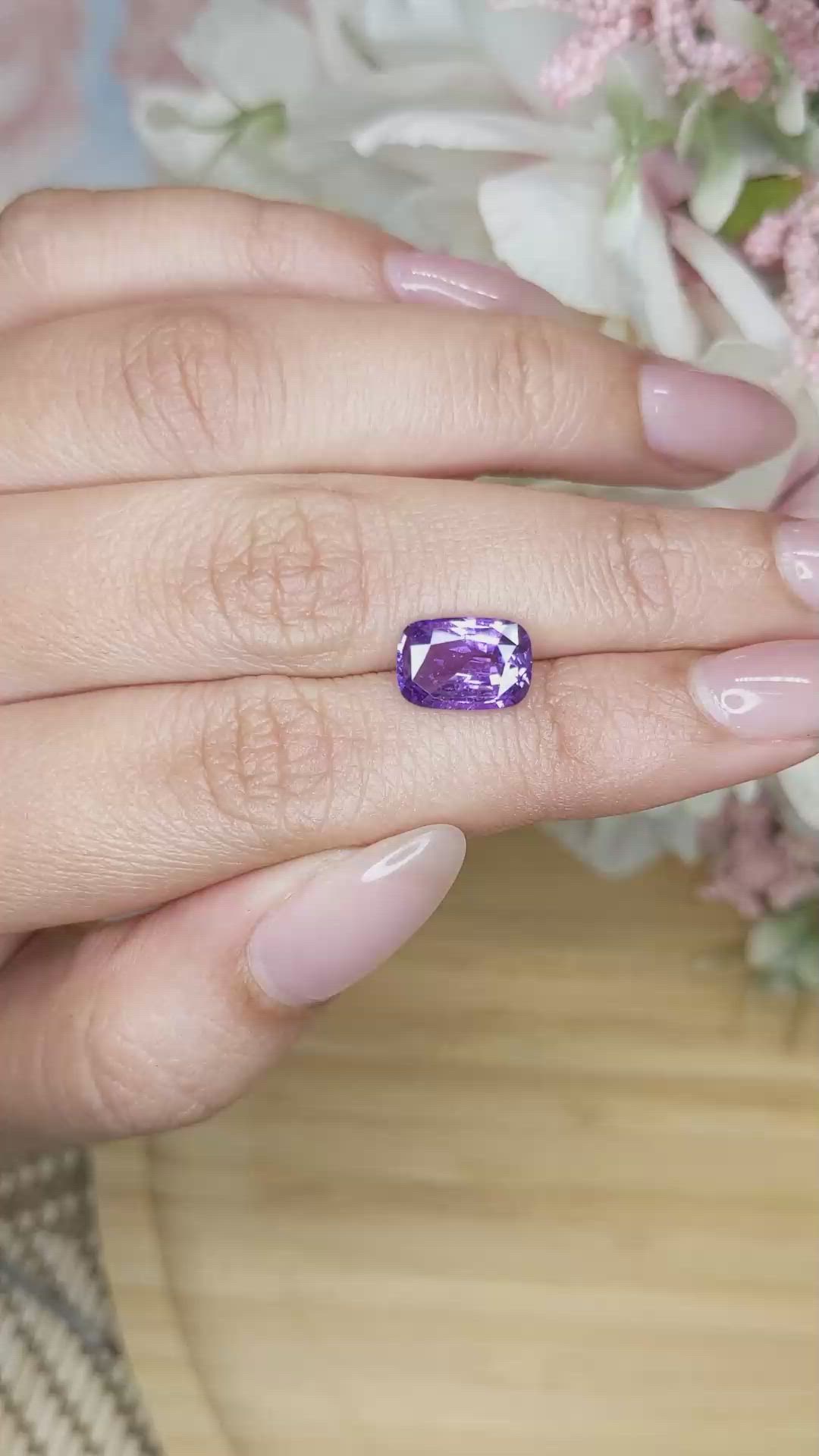 2.98 Ct. Purple Sapphire from Ceylon (Sri Lanka) Size Video