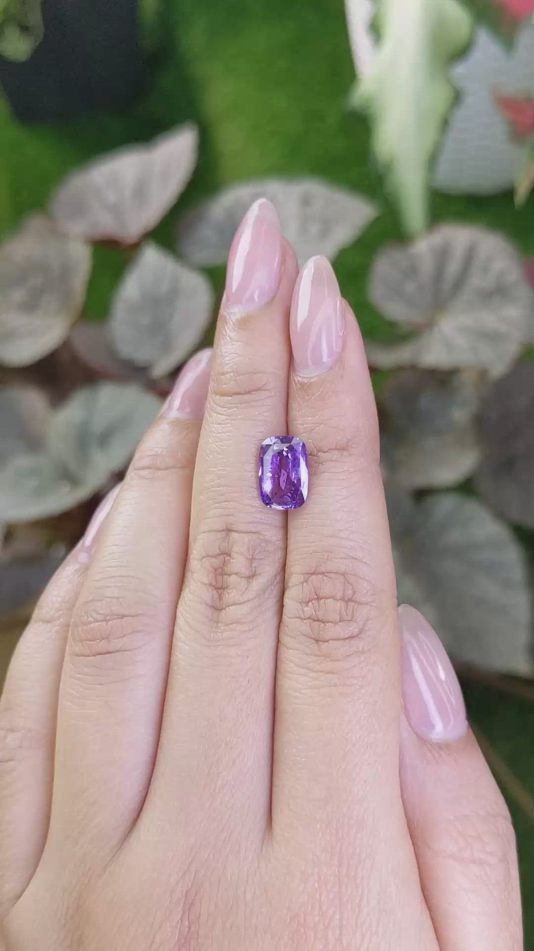 2.98 Ct. Purple Sapphire from Ceylon (Sri Lanka) Size Video