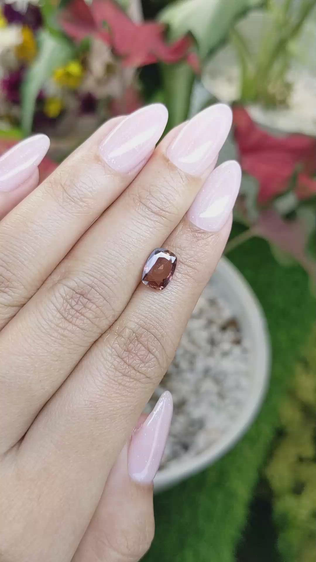 1.97 Ct. Orangish Brown Sapphire from Ceylon (Sri Lanka) Size Video