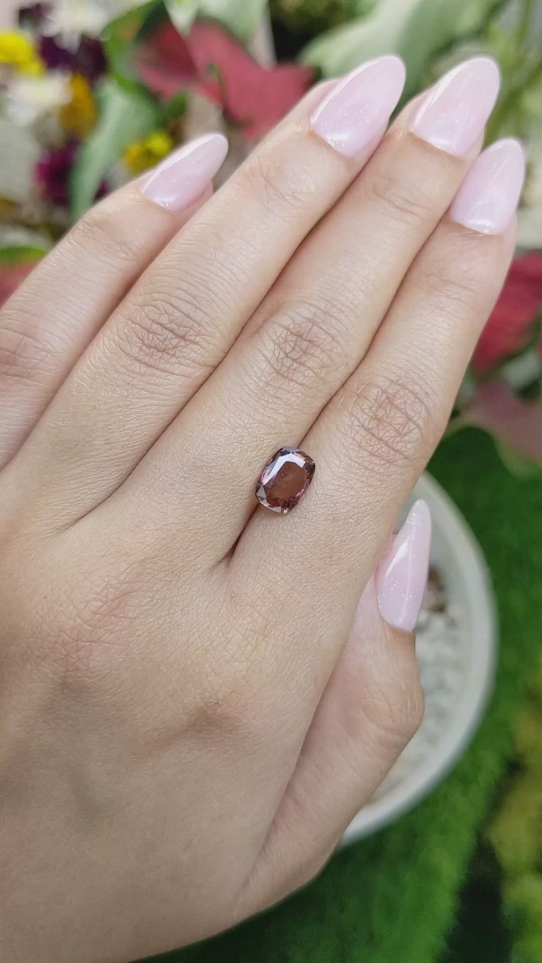 1.97 Ct. Orangish Brown Sapphire from Ceylon (Sri Lanka) Size Video