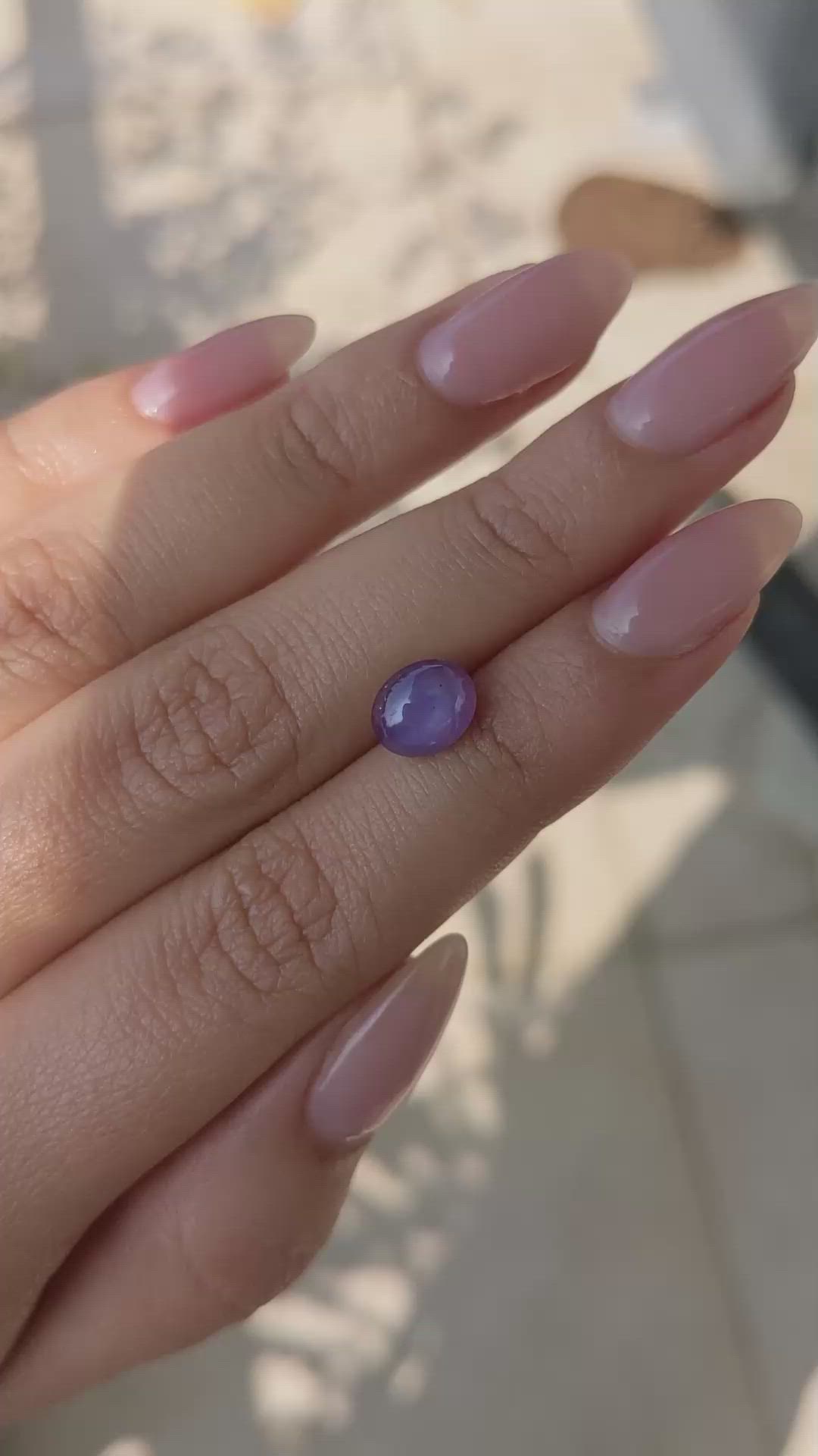 3.12 Ct. Pinkish Purple Star Sapphire from Ceylon (Sri Lanka) Size Video
